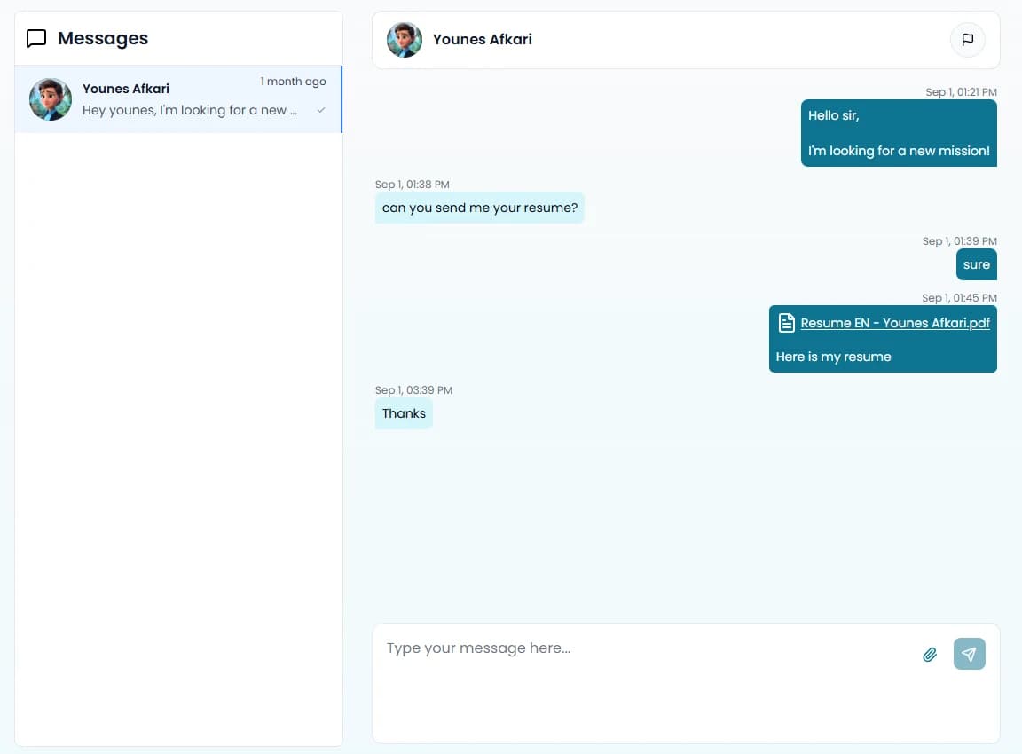 In-app Messaging Interface